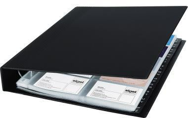 Visitenkartenringbuch SIGEL 27 x 325 cm (B x H) A-Z Werkstoff: Kunststoff schwarz 20 Hüllen SIGEL