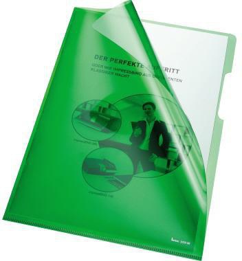 Sichthülle Bene DIN A4 015mm oben rechts offen dokumentenecht PVC-Hartfolie grün glänzend 100 St/Pack BENE