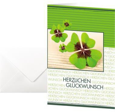 Faltkarte SIGEL Glückwunschkarte 220g/m² farbig Fortune 10 St/Pack SIGEL