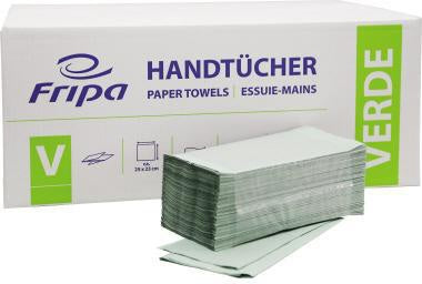 Papierhandtuch Fripa Verde 25 x 23 cm (B x L) Papier 100 % recycelt grün 20 x 250 Bl/Pack FRIPA