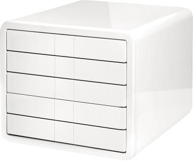 Schubladenbox HAN i-Box 5 Schubladen DIN A4 DIN C4 ABS Kunststoff Gehäusefarbe: weiß Farbe der Schublade: weiß HAN