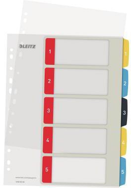 Zahlenregister Leitz Cosy DIN A4 Überbreite 1-5 Polypropylen mehrfarbig LEITZ