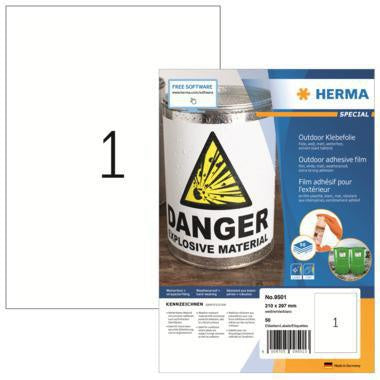 Folienetikett HERMA 210 x 297 mm (B x H) weiß 50 Etik/Pack HERMA