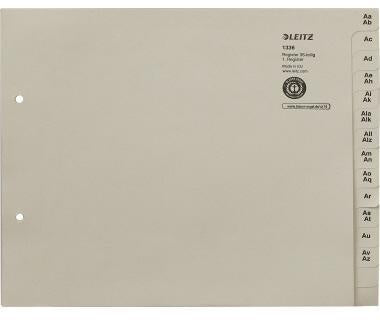 A-Z Register Leitz DIN A4 Überbreite Tauenpapier recycelt grau 540 Registerblätter LEITZ