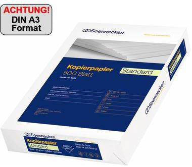 Kopierpapier Soennecken Standard DIN A3 80g/m² elementar chlorfrei gebleicht holzfrei weiß 500 Bl/Pack SOENNECKEN