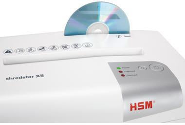 Aktenvernichter HSM® shredstar X5 P-4 Papier Heftklammern Büroklammern Kreditkarten CDs/DVDs Partikelschnitt – Ansicht 4