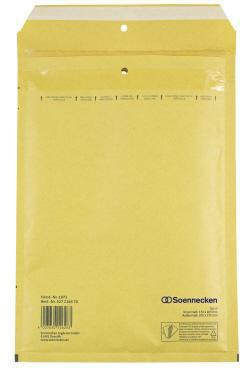 Luftpolstertasche Soennecken D/1 Adhäsionsverschluss mit Haftklebung Lochung für Klammer Kraftpapier natronbraun 100 S