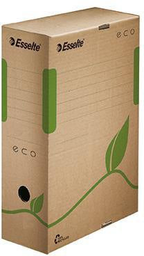 Archivbox Esselte ECO 10 x 327 x 233 cm (B x H x T) DIN A4 mit Archivdruck Wellpappe 100 % recycelt naturbraun ESSELTE