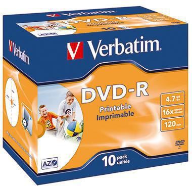 DVD-R Verbatim 120min 47Gbyte 16x 10 St/Pack VERBATIM
