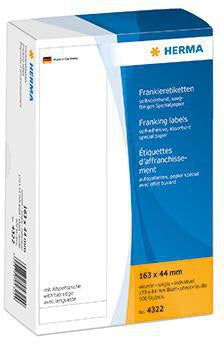 Frankieretikett HERMA 163 x 44 mm (B x H) Papier weiß 500 Etik/Pack HERMA