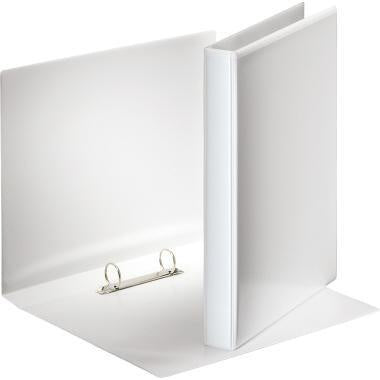 Präsentationsringbuch Esselte 38mm DIN A4 2 Ringe Rundmechanik Graupappe weiß ESSELTE