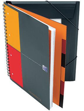 Collegeblock Oxford International Organiserbook DIN A4+ kariert 80g/m² Polypropylen grau/orange/rot 80 Bl OXFORD – Ansicht 5