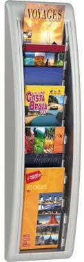 Prospekthalter Paperflow Quickfit 18 x 65 x 95 cm (B x H x T) 1/3 DIN A4 Polystyrol alu 5 Fächer PAPERFLOW