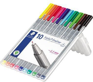 Fineliner STAEDTLER® triplus® 334 03mm farbig sortiert 10 St/Pack STAEDTLER