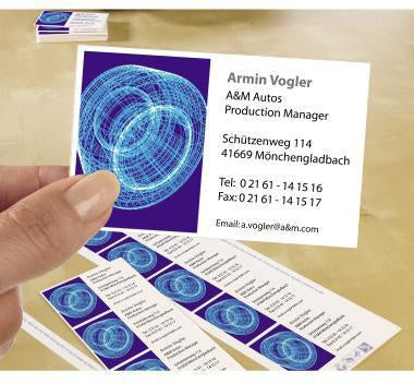 Visitenkarte Avery Zweckform Classic DIN A4 185g/m² weiß 25 Bl/Pack 250 St/Pack AVERY ZWECKFORM – Ansicht 5