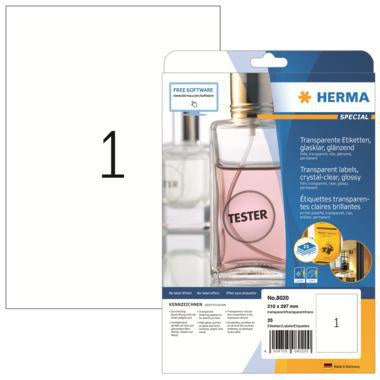 Folienetikett HERMA SPECIAL 210 x 297 mm (B x H) transparent 25 Etik/Pack HERMA