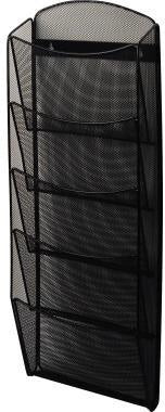 Prospekthalter helit Mesh the news network 26 x 718 x 104 cm (B x H x T) DIN A4 Stahl schwarz 5 Fächer HELIT