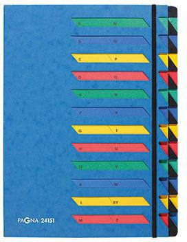 Ordnungsmappe PAGNA Deskorganizer Classic DIN A4 Pressspan Farbe: blau Farbe des Fächerblocks: mehrfarbig 24 Fächer PAGNA