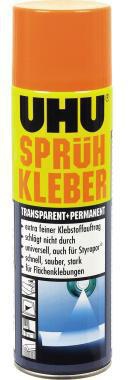 Sprühkleber UHU® mit Lösungsmittel nicht wieder ablösbar 500ml UHU