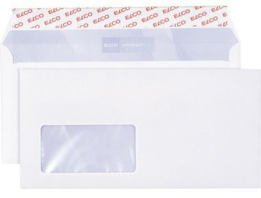 Briefumschlag ELCO Premium DIN lang+ 229 x 114 mm (B x H) mit Fenster 80g/m² mit Haftklebung Papier hochweiß 500 St/Pack ELCO