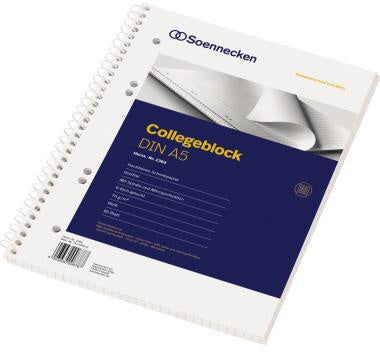 Collegeblock Soennecken DIN A5 liniert 70g/m² 80 Bl Soennecken DIN A5 liniert 70g/m² 80 Bl SOENNECKEN