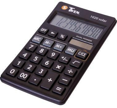 Taschenrechner TWEN 1020 Solar 1 x 10-stellig schwarz Solar-Energie Batterie TWEN