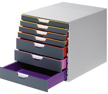 Schubladenbox DURABLE VARICOLOR® 7 7 Schubladen DIN A4 DIN C4 Folio Letter ABS Kunststoff Gehäusefarbe: grau Farbe der