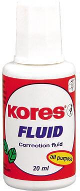 Korrekturflüssigkeit Kores Fluid Pinsel weiß 20ml Kores Fluid Pinsel weiß 20ml KORES