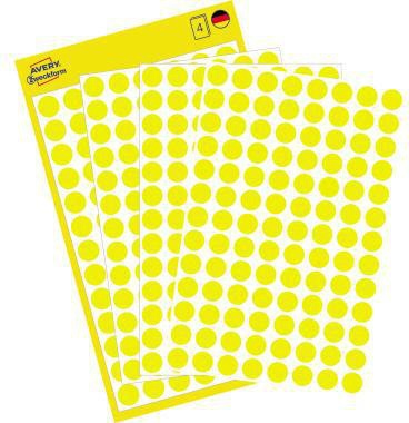 Markierungspunkt Avery Zweckform 8mm Papier gelb 416 Etik/Pack AVERY ZWECKFORM
