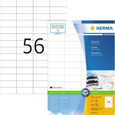 Universaletikett HERMA PREMIUM 525 x 212 mm (B x H) nicht wieder ablösbar Papier weiß 5600 Etik/Pack HERMA