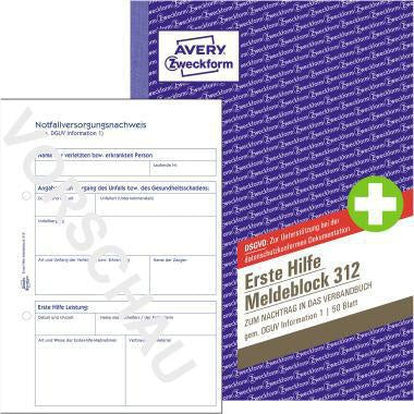 Verbandblock Avery Zweckform DIN A5 nicht selbstdurchschreibend 50 Bl AVERY ZWECKFORM
