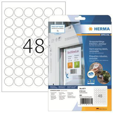 Folienetikett HERMA SPECIAL 30mm weiß 960 Etik/Pack HERMA SPECIAL 30mm weiß 960 Etik/Pack HERMA