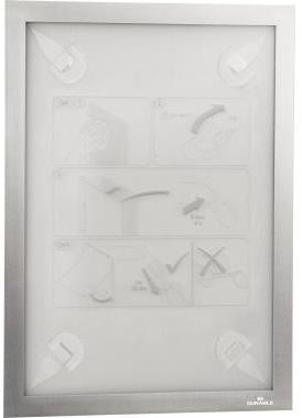 Magnetrahmen DURABLE WALLPAPER DIN A3 inkl Ersatzset mit vier Klebestreifen Polypropylen/Polyethylen/PVC-U silber DURABLE