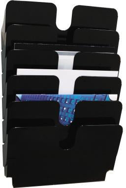 Prospekthalter DURABLE FLEXIPLUS 6 34 x 75 x 10 cm (B x H x T) DIN A4 quer Polystyrol schwarz 6 Fächer DURABLE