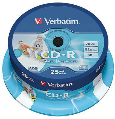 CD-R Verbatim 80min 700Mbyte 52x 25 St/Pack Verbatim 80min 700Mbyte 52x 25 St/Pack VERBATIM
