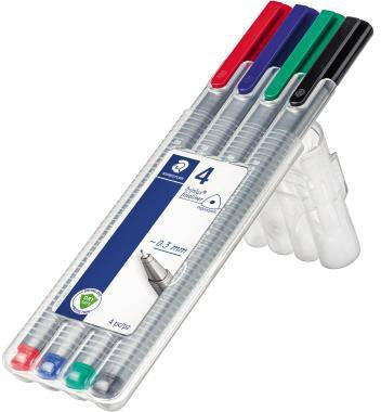 Fineliner STAEDTLER® triplus® 334 03mm farbig sortiert 4 St/Pack STAEDTLER