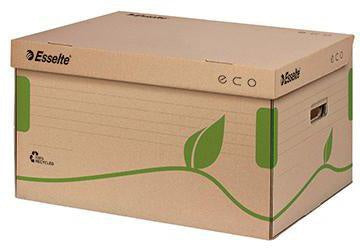 Archivbox Esselte ECO 439 x 242 x 345 cm (B x H x T) DIN A4 mit Archivdruck Wellpappe 100 % recycelt naturbraun ESSELTE