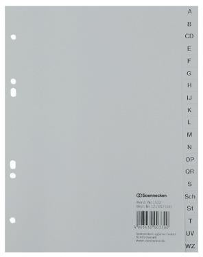 A-Z Register Soennecken DIN A5 Polypropylen grau 20 Registerblätter SOENNECKEN