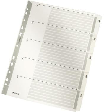 Zahlenregister Leitz DIN A4 160g/m² 1-5 Karton grau Leitz DIN A4 160g/m² 1-5 Karton grau LEITZ