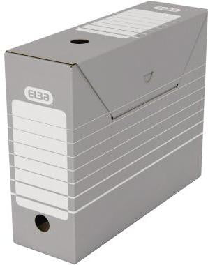 Archivschachtel ELBA tric 95 x 265 x 34 cm (B x H x T) DIN A4 mit Archivdruck Wellpappe grau/weiß ELBA