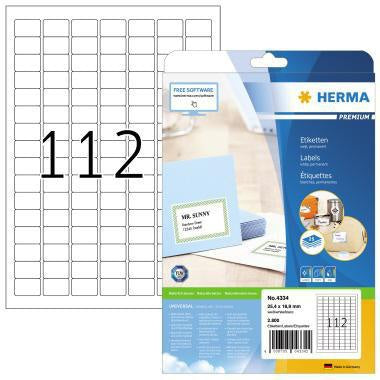 Universaletikett HERMA PREMIUM 254 x 169 mm (B x H) nicht wieder ablösbar Papier weiß 2800 Etik/Pack HERMA