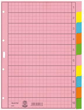 Ordnerregister Leitz DIN A4 blanko Tauenpapier recycelt mehrfarbig 10 Registerblätter LEITZ