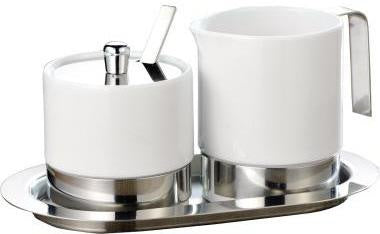 Zucker-Milchset Esmeyer® ADAM ca 20 x 115 cm (B x H) inkl Sahnegießer 025 l Zuckerdose 02 l Deckel Löffel Serviertablett
