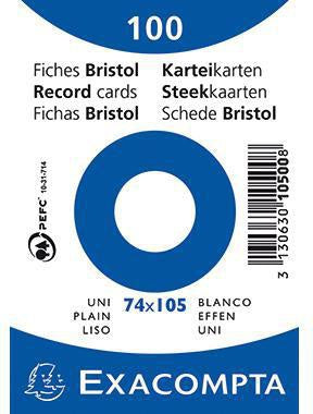 Karteikarte Exacompta DIN A7 blanko weiß 100 St/Pack EXACOMPTA
