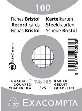 Karteikarte Exacompta DIN A7 kariert weiß 100 St/Pack EXACOMPTA
