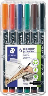 Folienstift STAEDTLER® Lumocolor® permanent 317 1mm farbig sortiert nicht dokumentenecht 6 St/Pack STAEDTLER