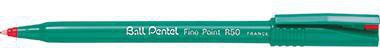 Tintenroller Pentel Ball Pentel® R50 04mm rot Rundspitze nicht dokumentenecht PENTEL