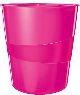 Papierkorb Leitz WOW 29 x 324 cm (D x H) 15l Polystyrol Farbe: pink 1 Sortierfach LEITZ