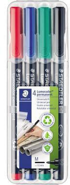 Folienstift STAEDTLER® Lumocolor® permanent 317 1mm farbig sortiert nicht dokumentenecht 4 St/Pack STAEDTLER