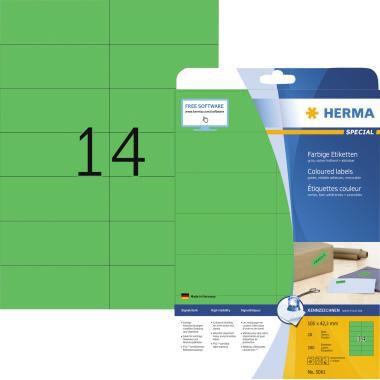 Universaletikett HERMA 105 x 423 mm (B x H) wieder ablösbar Papier grün 280 Etik/Pack HERMA